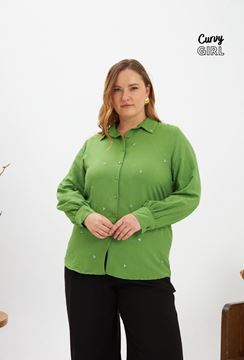 Picture of CURVY GIRL ELEGANT BLOUSE WITH SPARKLY CRYSTALS